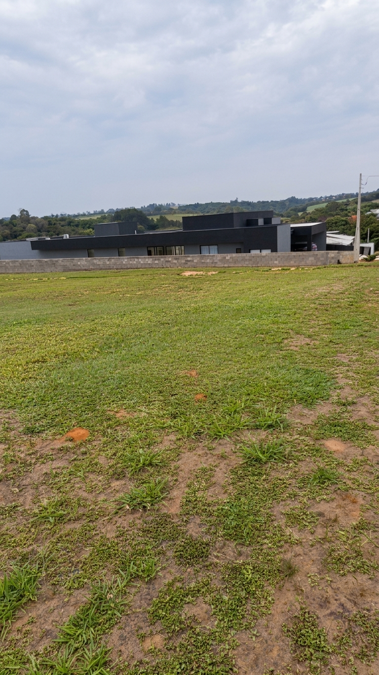 Levantamento topografico planialtimetrico aracoiaba da serra foto 4 Início dos trabalhos de campo com o operador percorrendo a área do condomínio para dar início ao levantamento planialtimétrico.